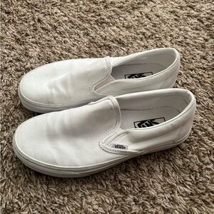Vans White Slip-On Canvas Sneakers